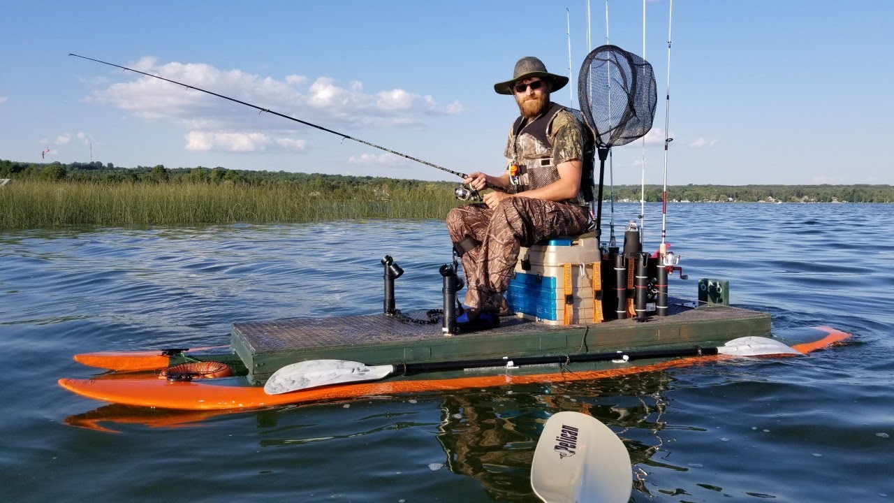 Homemade Diy Fishing stand up paddle board catamaran kayak 