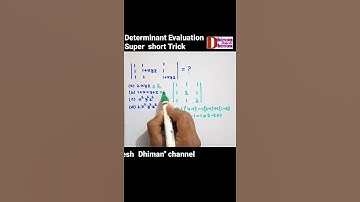 Determinant Trick for Class 12/JEE MAINS/NDA/AIR FORCE Group X/NAVY SSR @DhimanRajeshDhiman#shorts