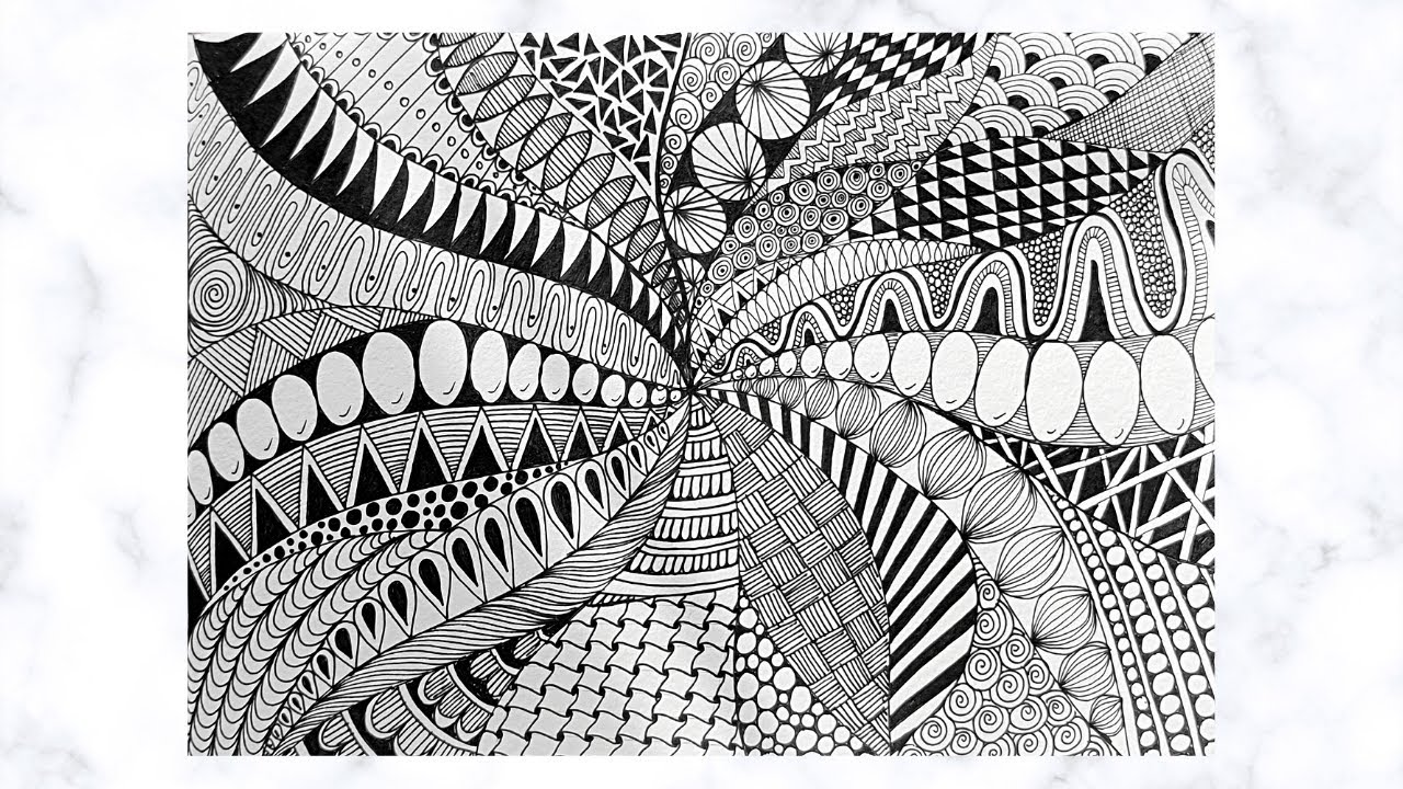 Draw with me easy Zentangle Patterns - YouTube