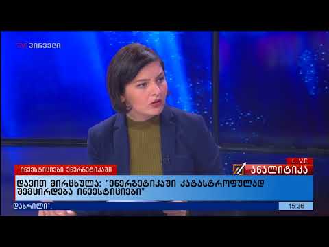 დავით მირცხულავა: \"ენერგეტიკაში კატასტროფულად შემცირდა ინვესტიციები\"