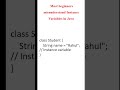 Instance Variables in Java Explained under 20 Seconds 🔥 #Shorts