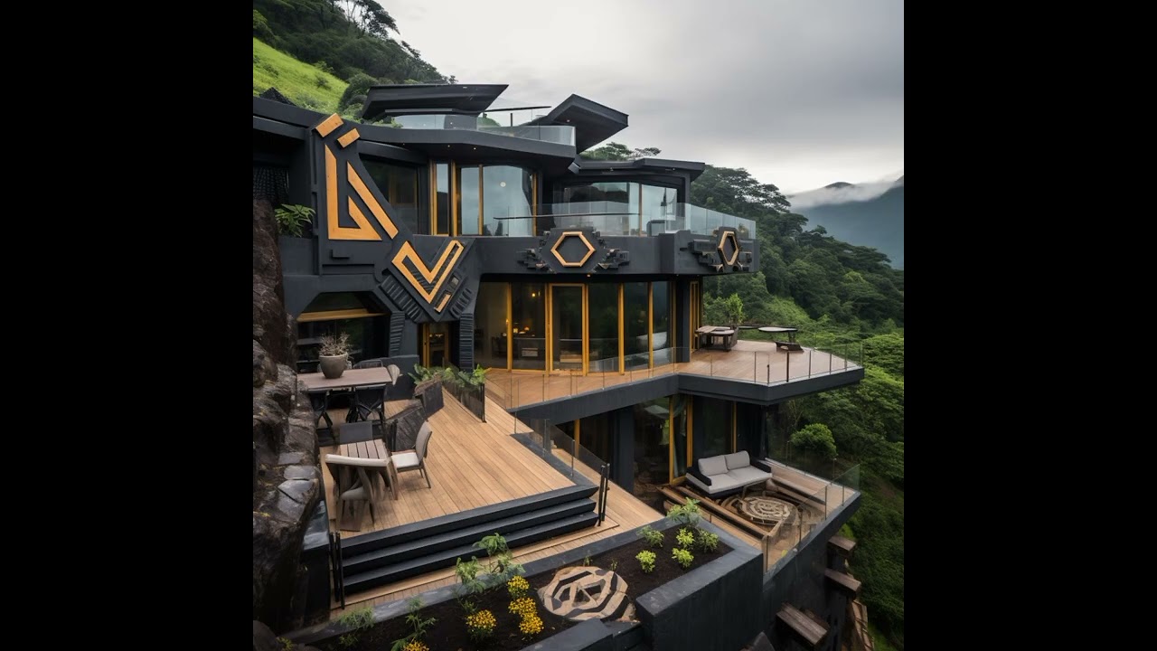 Guest houses in the mountains in the Aztec style