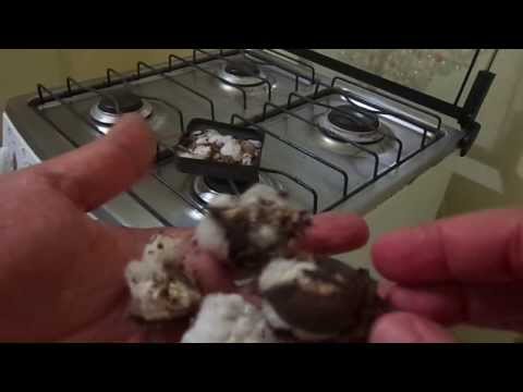 algodão natural carbonizado teste com flint steel e pederneira