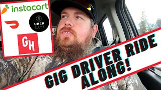 My first gig driving ride along! Delivering with Instacart, Grubhub, DoorDash, and UberEats