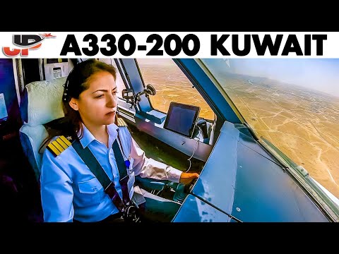 Piloting The AIRBUS A330 Into Kuwait | Cockpit VIews