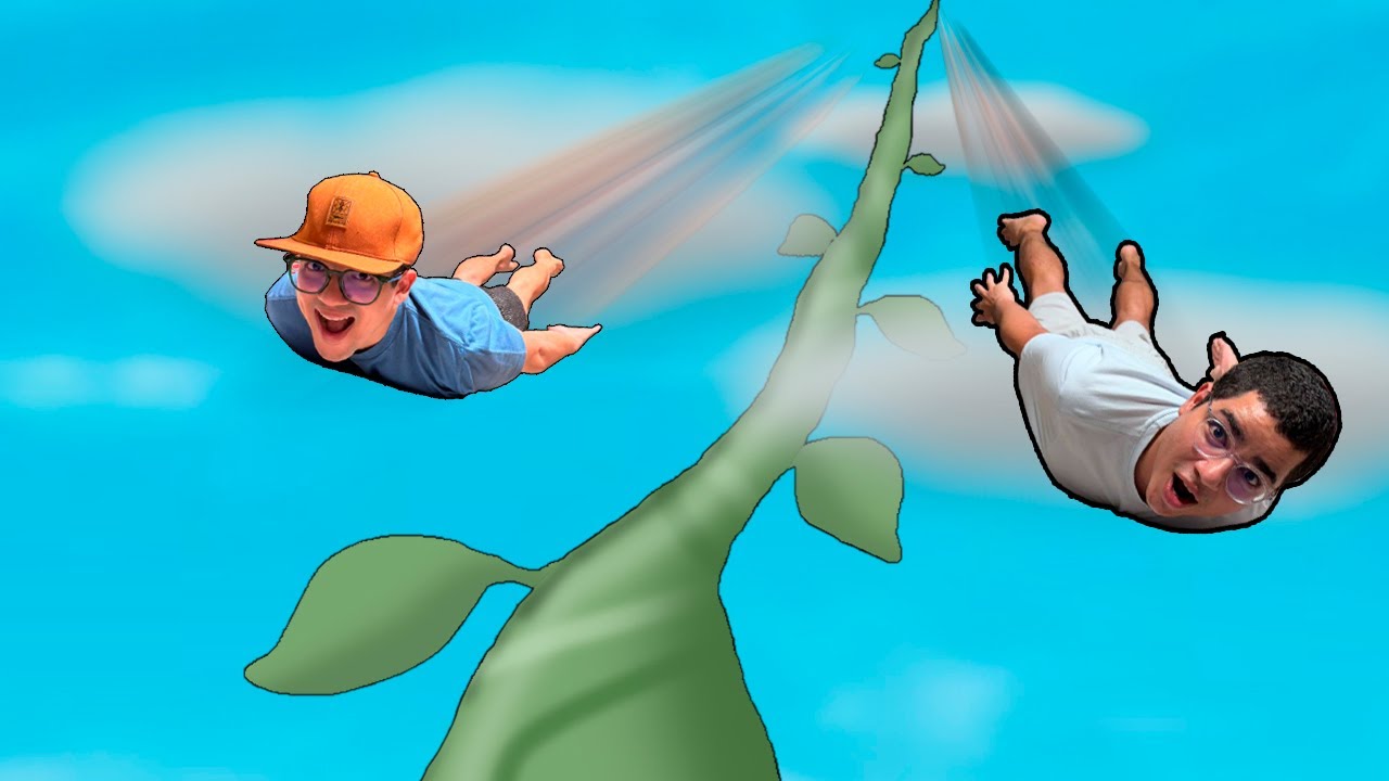 PULAMOS DE UM PÉ DE FEIJÃO DE 9999999 METROS NAS NUVENS!