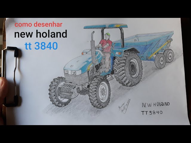 Como desenhar um trator New Holland T7 