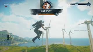 Just Cause 4, recalada, los molinillos, car stunt, verdeleon eco
