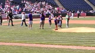 Aeden throwing out 1st pitch