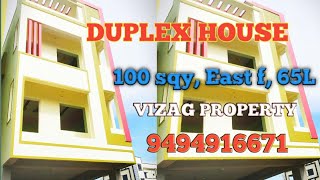 #DUPLEX HOUSE SALE # VIZAG PROPERTY || 100 SQY, EAST F, 65 L || 9494916671