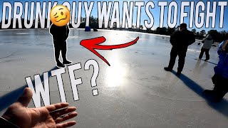 DRUNK GUY TRIES TO FIGHT WITH ME WHILE ICE FISHING! WTF? WARNING! EXPLICIT MATERIAL!