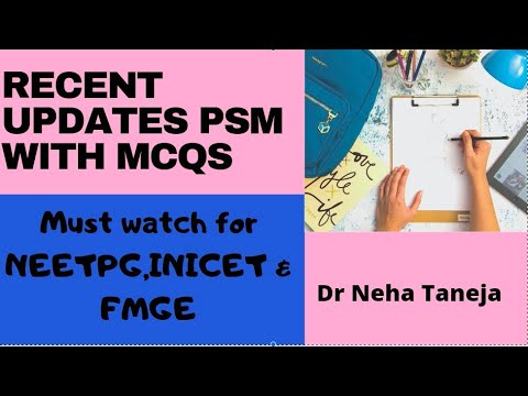 RECENT UPDATES in PSM with MCQs for NEETPG & FMGE