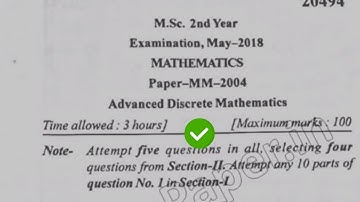 [2018] Mdu DDE MSc Mathematics 2nd Year Advance Discrete Mathematics Question Paper