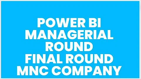 INV- 0001 POWER BI and SQL - Live Interview Final Round Managerial Round Interview With MNC.