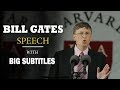 Bill Gates Harvard Commencement Address | ENGLISH SPEECH with BIG Subtitles