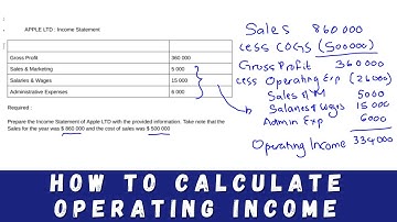 How to calculate OPERATING INCOME // OPERATING EXPENSES
