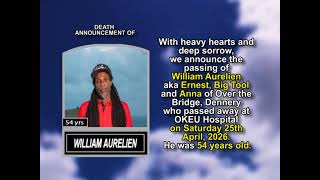 William Aurelien ~ Short Obituary