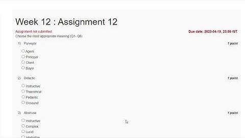 English Language for Competitive Exams week 12 || NPTEL week 12 assignment answers 2023 || #nptel