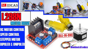 l298n motor driver with control DC motor & speed control unipoler & bipoler stepper motor