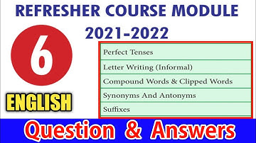 6th Standard English Refresher Course Module Answer Key with questions Part - 4