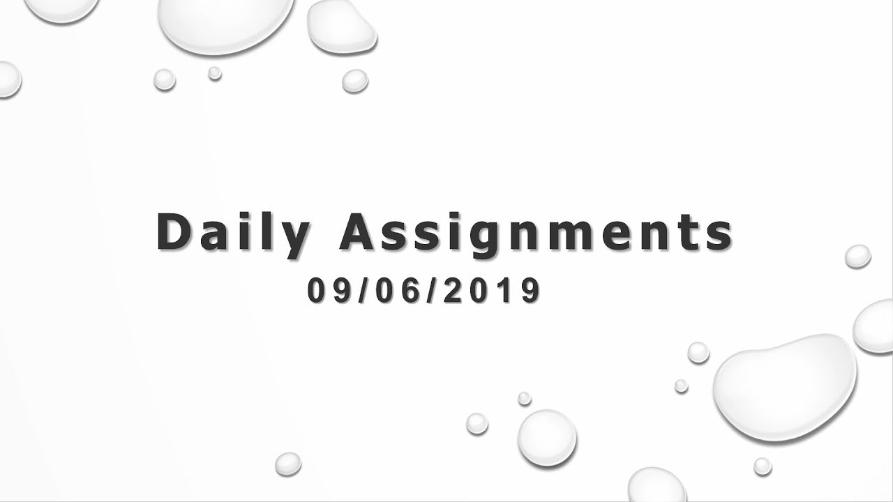 Daily Assignments - (09-06-2019)