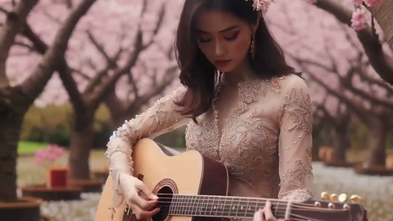 Serene Indonesian Melodies: Acoustic Guitar Performance in a Lush Tropical Paradise