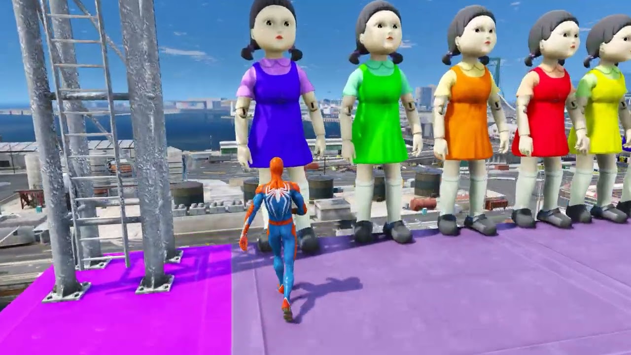 GTA 5 Crazy Ragdolls RED SPIDERMAN VS YELLOW MINION VS RED MINION (Euphoria Physics and Funny Fails)