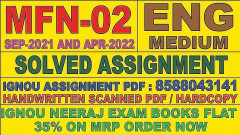MFN -02 ENGLISH MEDIUM SOLVED ASSIGNMENT 2021-22 | FOR PDF WHATSAPP ON 8588043141