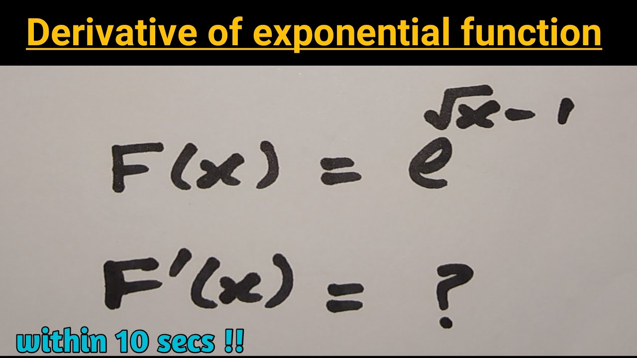 Derivatives of Exponential functions  Power Rule Product Rule Quotient Rule | Derivative Rule