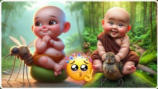 Cute🤭🤗Baby Little Monk🌿💫🌼🌾Video #viral #trending #ytshorts #reels #shortvideo #shorts #short #funny