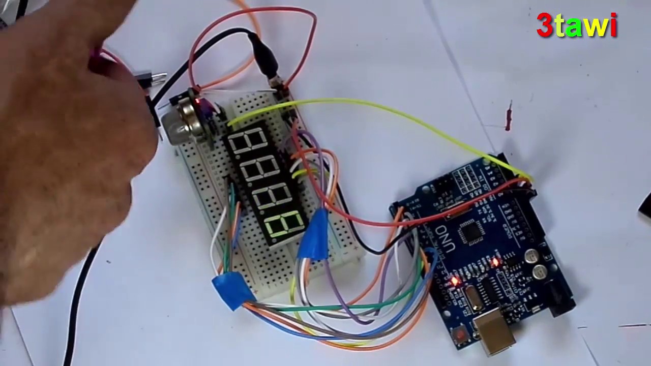 arduino uno gas sensor Displayed on 4 Digit 7 segment project - YouTube