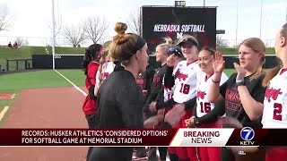 Nebraska Athletics had 'preliminary discussions' to hold softball game at Memorial Stadium in spr...