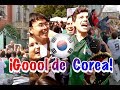 Mexicanos celebrando a Corea