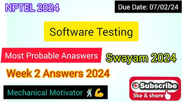 Software Testing | Week 2 Quiz | Assignment 2 Solution | NPTEL | SWAYAM 2024