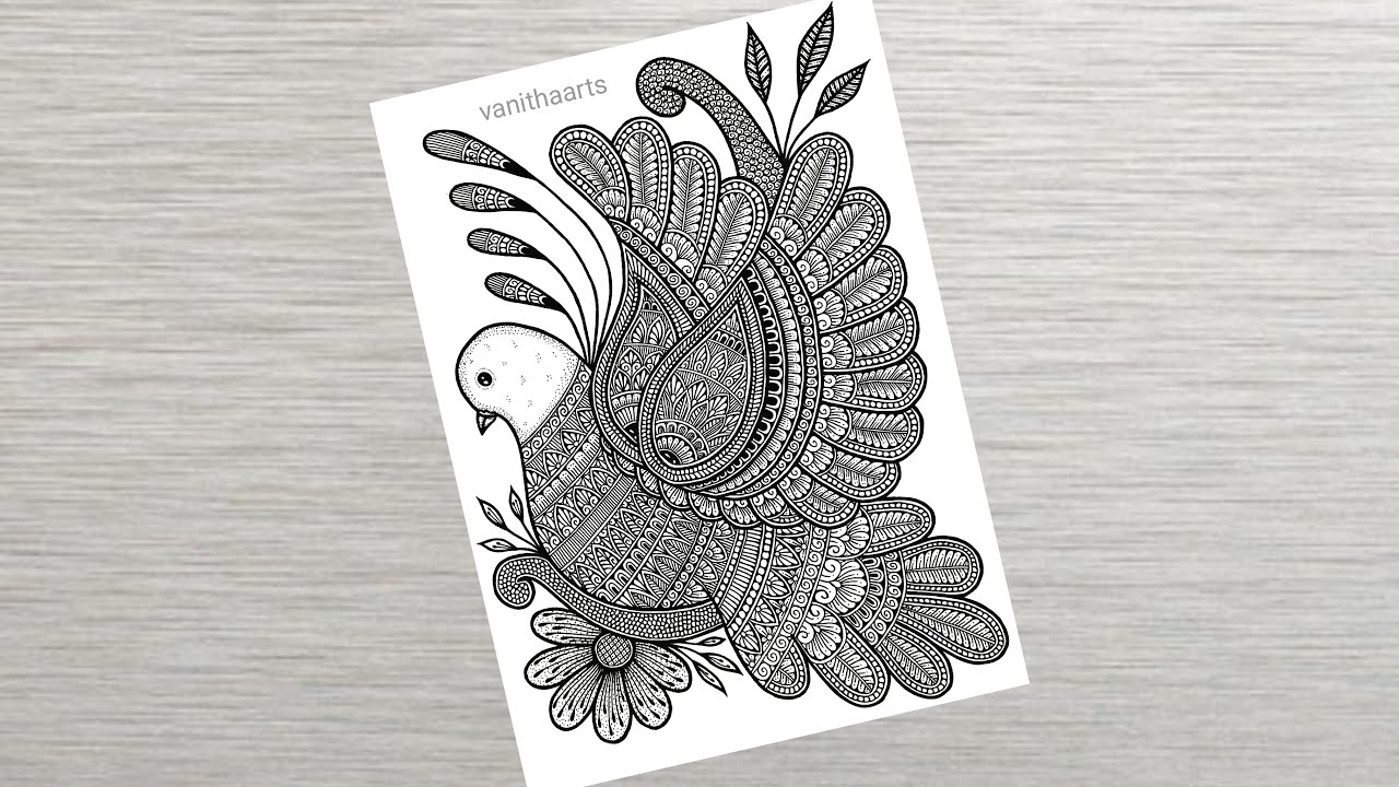 Dove Mandala Art | How to a draw Mandala for Beginners Step-by-Step Tutorial | 