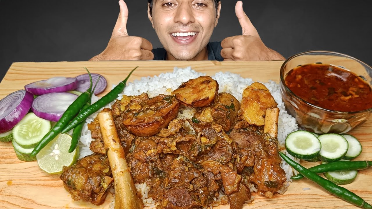 Eating Very Tasty|| Bangoli Mutton Kosha|| Rice Extra Gravy Eating Show ...