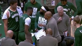 Patrick Beverley grabs the clipboard during timeout 5mins into his Bucks debut 🤣