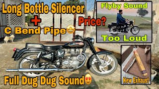 Bullet Long Bottle Exhaust With C Bend Pipe Full Detailed Video || Price || Virk Harman