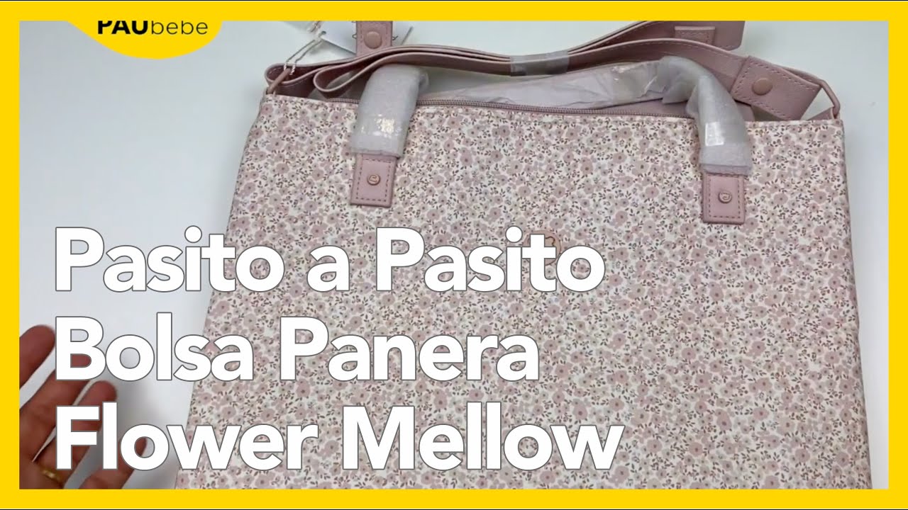 BOLSA PANERA FLOWER MELLOW GRIS PASITO A PASITO