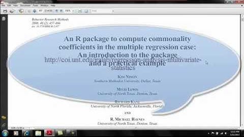 Regression Commonality in R
