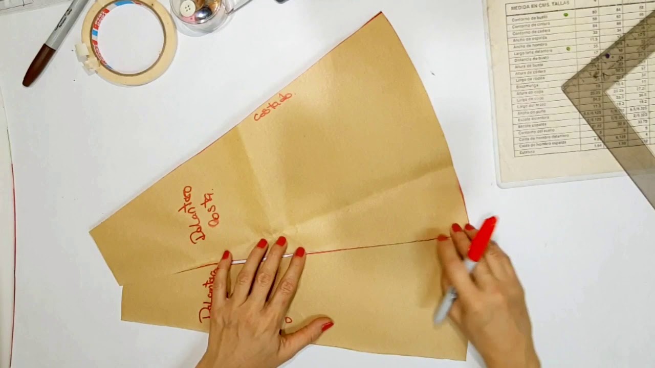 Trazó de falda de nesgas