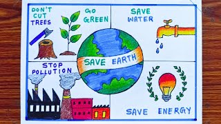 save water save Earth drawing/world environment day drawing/How to draw world environment day poster