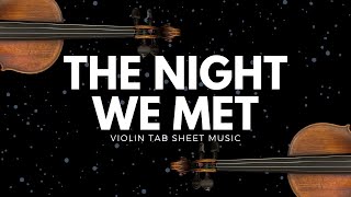 The Night We Met, Lord Huron, Arranged for Violin - Tab Tutorial
