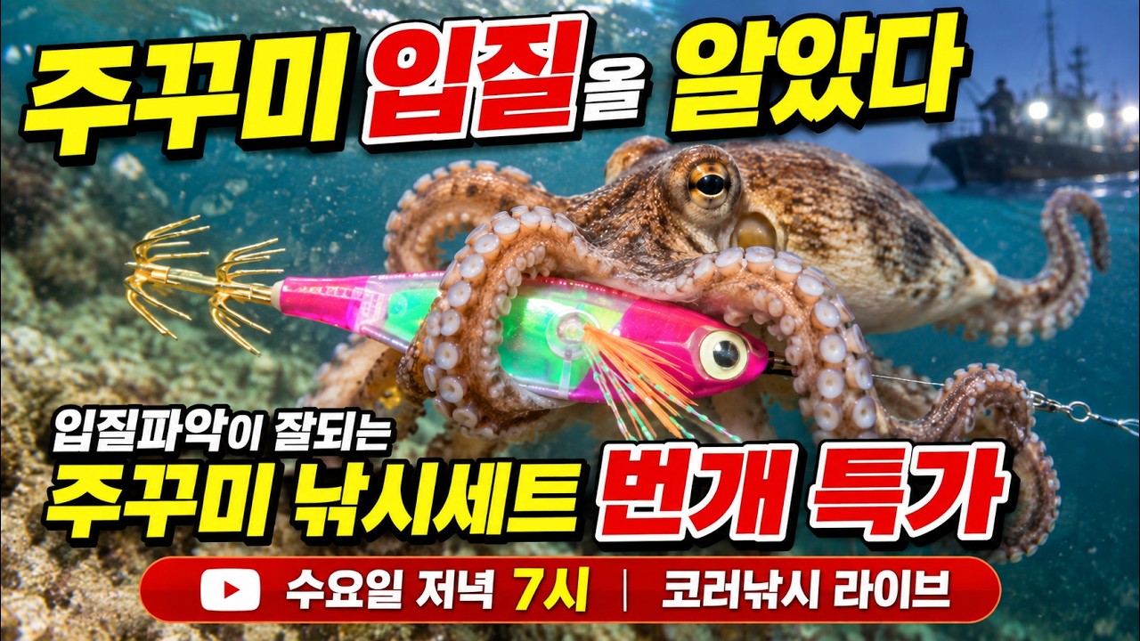 🔥 쭈꾸미 시즌 제대로 터졌다! 입질 파악이 좋은 쭈꾸미낚시세트 번개특가｜코러낚시 LIVE 26년9월9일방송