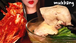 매운김치 대파 삼계탕 먹방 samgyetang chicken soup mukbang asmr