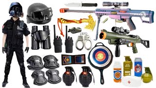 Special toy gun unboxing set, Barrett sniper gun, RGP launcher, axe bomb and other series