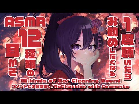 【ASMR】一度聴いたらお勧めしたくなる12種類の耳かき/12 kinds of Relaxing  Ear Cleaning Sounds#226【村瀬巴/睡眠導入/No Chatting/4h】