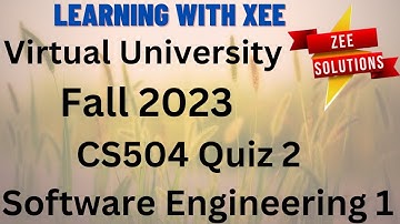 CS504 Software Engineering I Quiz 2 Fall 2023 Virtual University of Pakistan