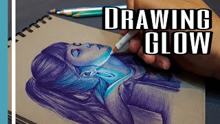 Draw GLOWING effect using colored PENCILS | Ep #3