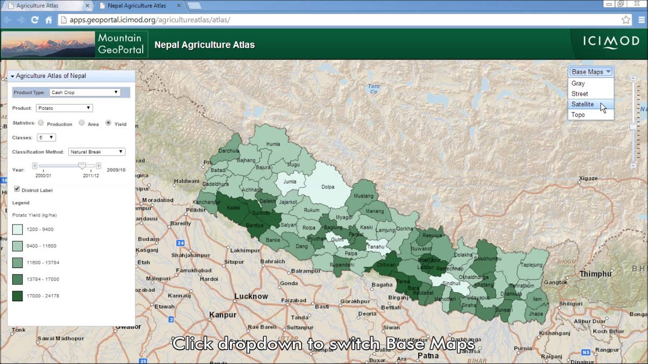 Map Of Nepal With Production Area Agriculture Atlas Of Nepal - Youtube